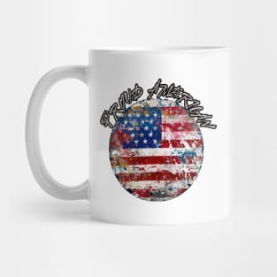 Proud American, graffiti style, american flag Mug